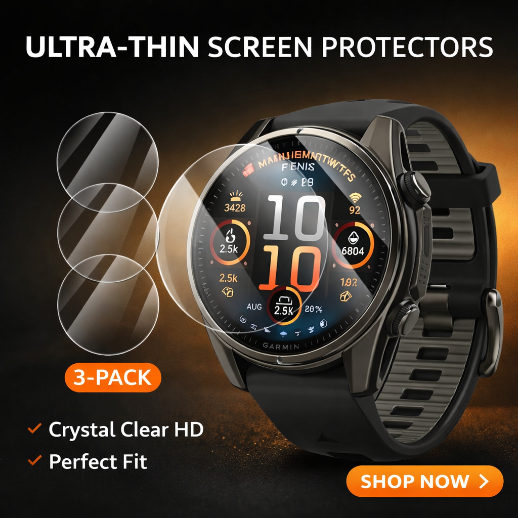 3 Pack Tempered Glass Screen Protector for Garmin Fenix - image 6