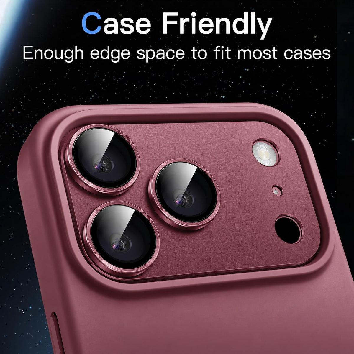Metal and Tempered Glass Camera Lens Protector for iPhone 18 Pro - Dark Grey