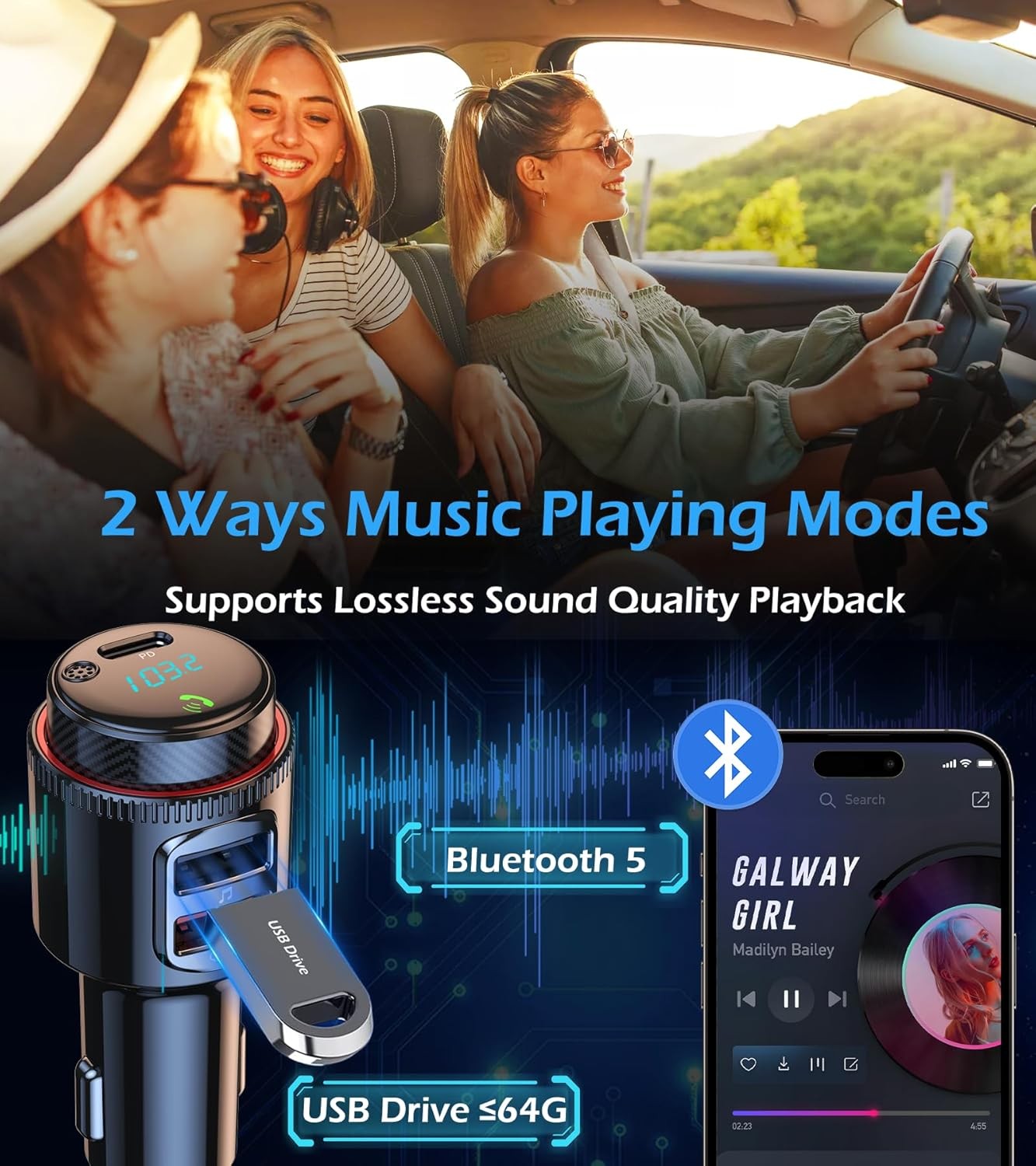 Bluetooth 5.0 FM Transmitter & Car Charger - image 4