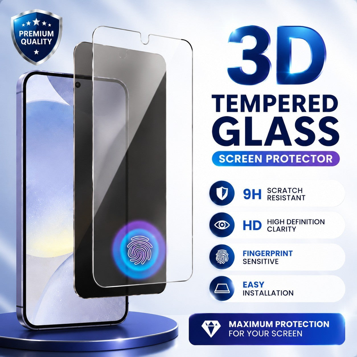 For Samsung Galaxy S24 FE Clear & Privacy Glass Screen Protector - image 1