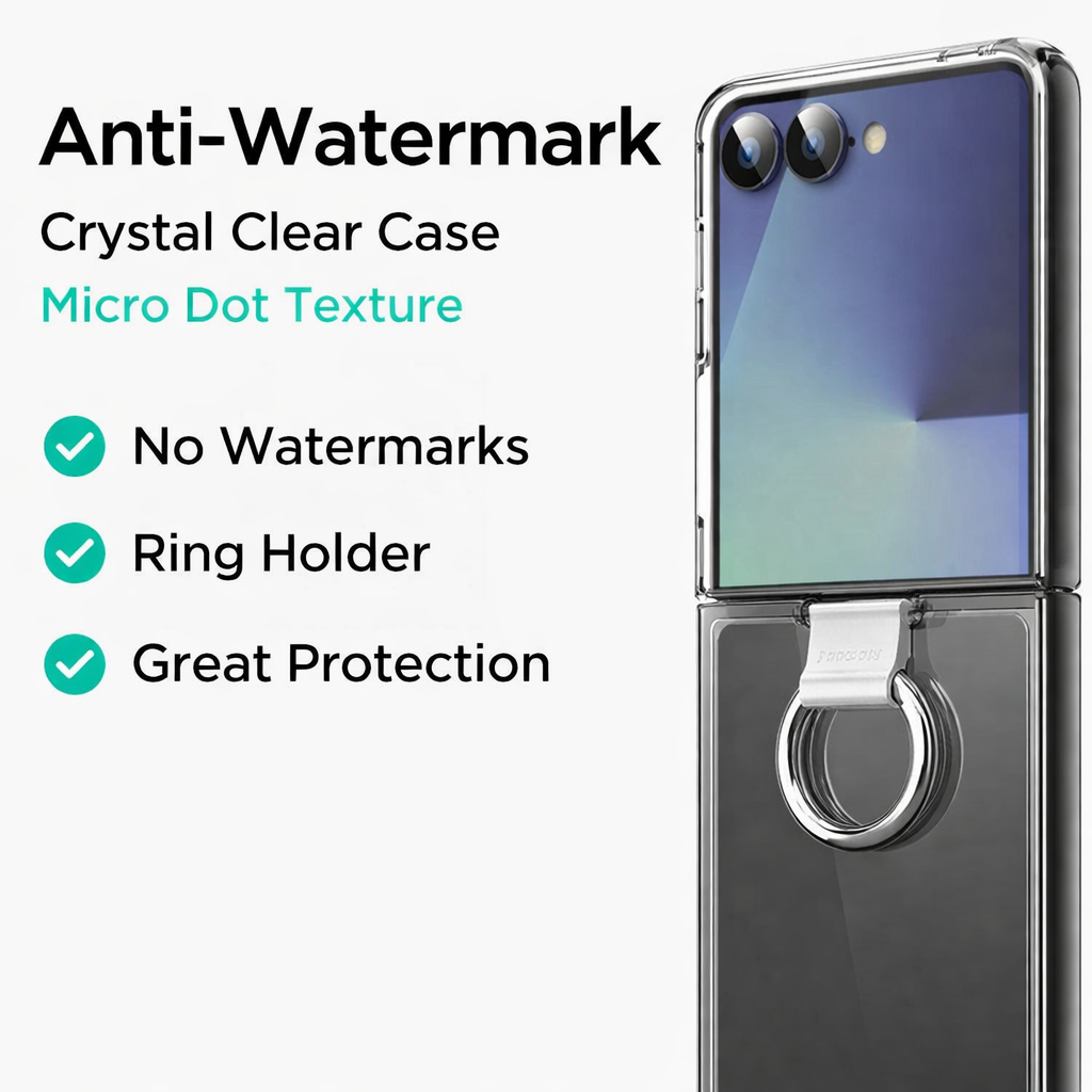For Samsung Galaxy Z Flip 8 Slim Clear Ring Holder Case - image 4