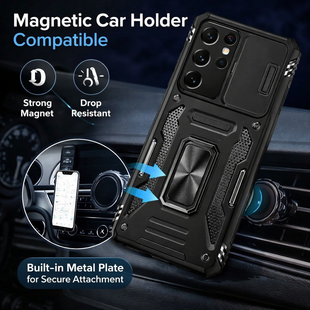 For Samsung Galaxy S24 FE Magnetic Ring Kickstand Shockproof Case - image 6