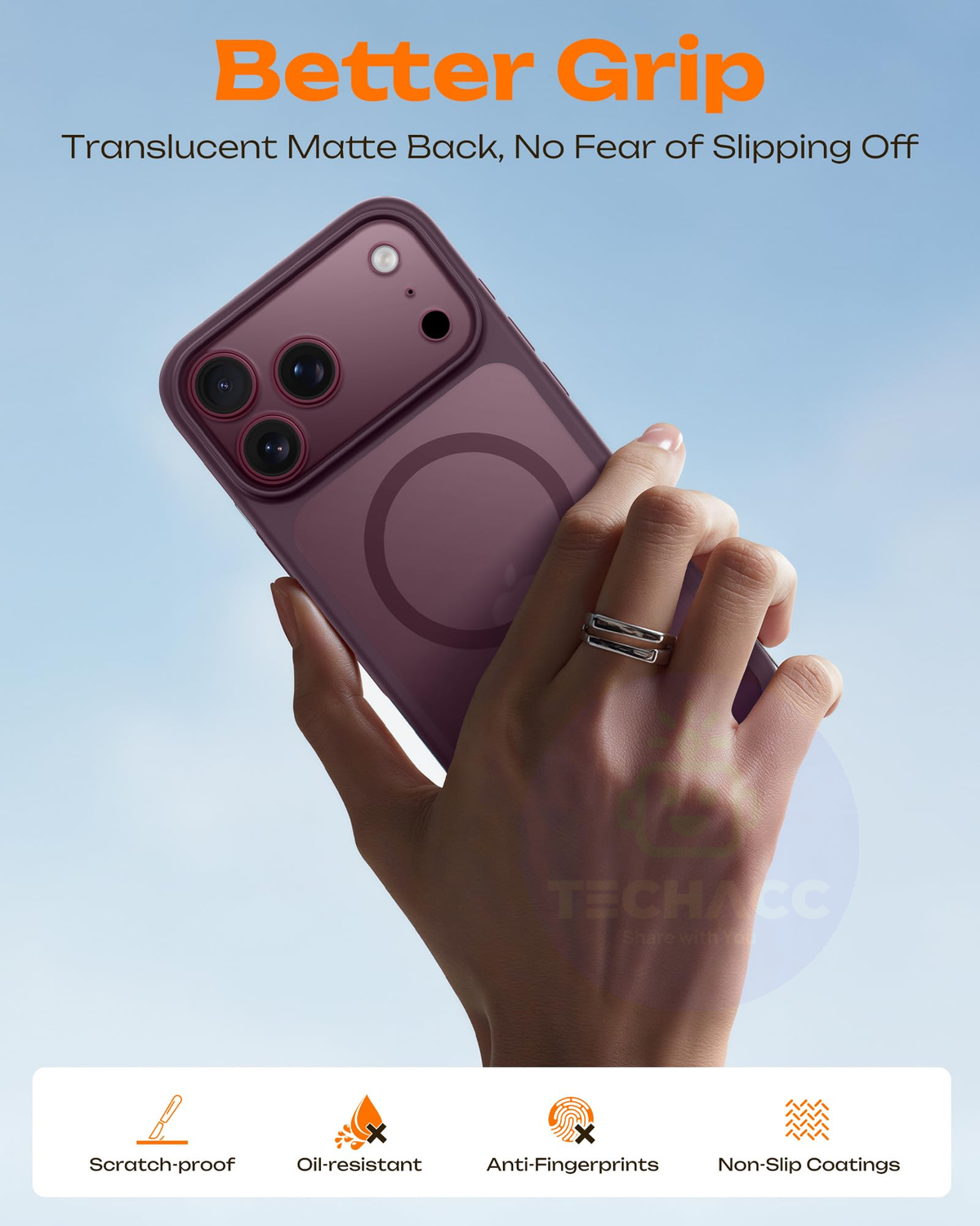 For iPhone 18 Pro Max Case, Compatible with MagSafe - Frosted Back and Raised Camera Frame, Case Only, Black