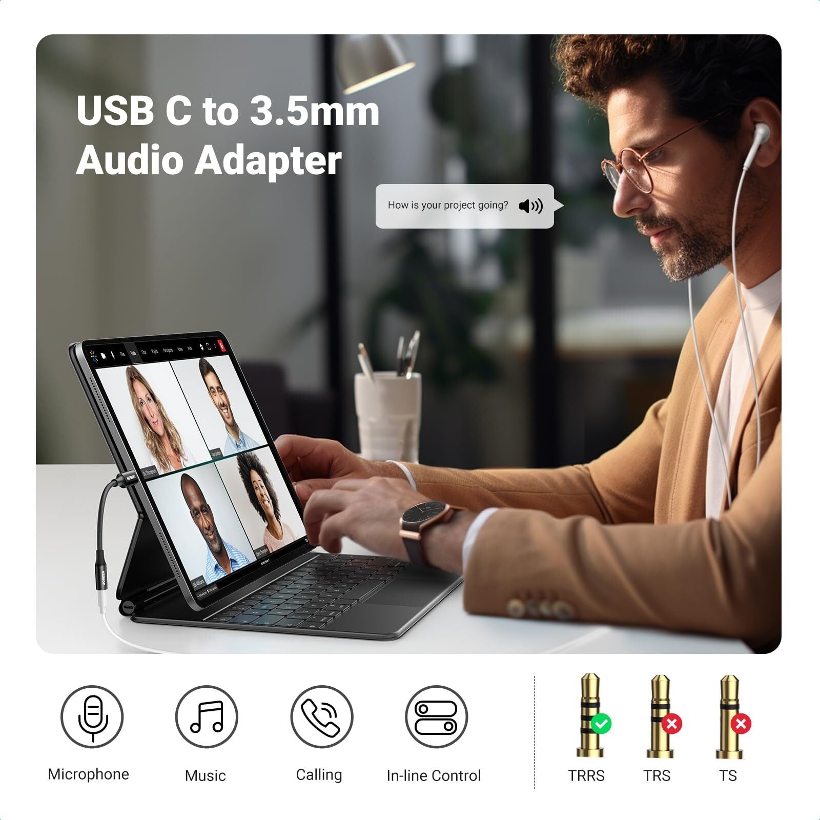USB-C to 3.5mm Braided Audio Adapter - image 5