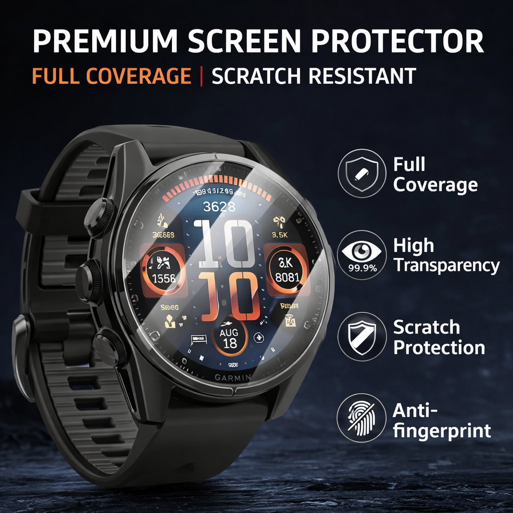 3 Pack Tempered Glass Screen Protector for Garmin Fenix - image 4