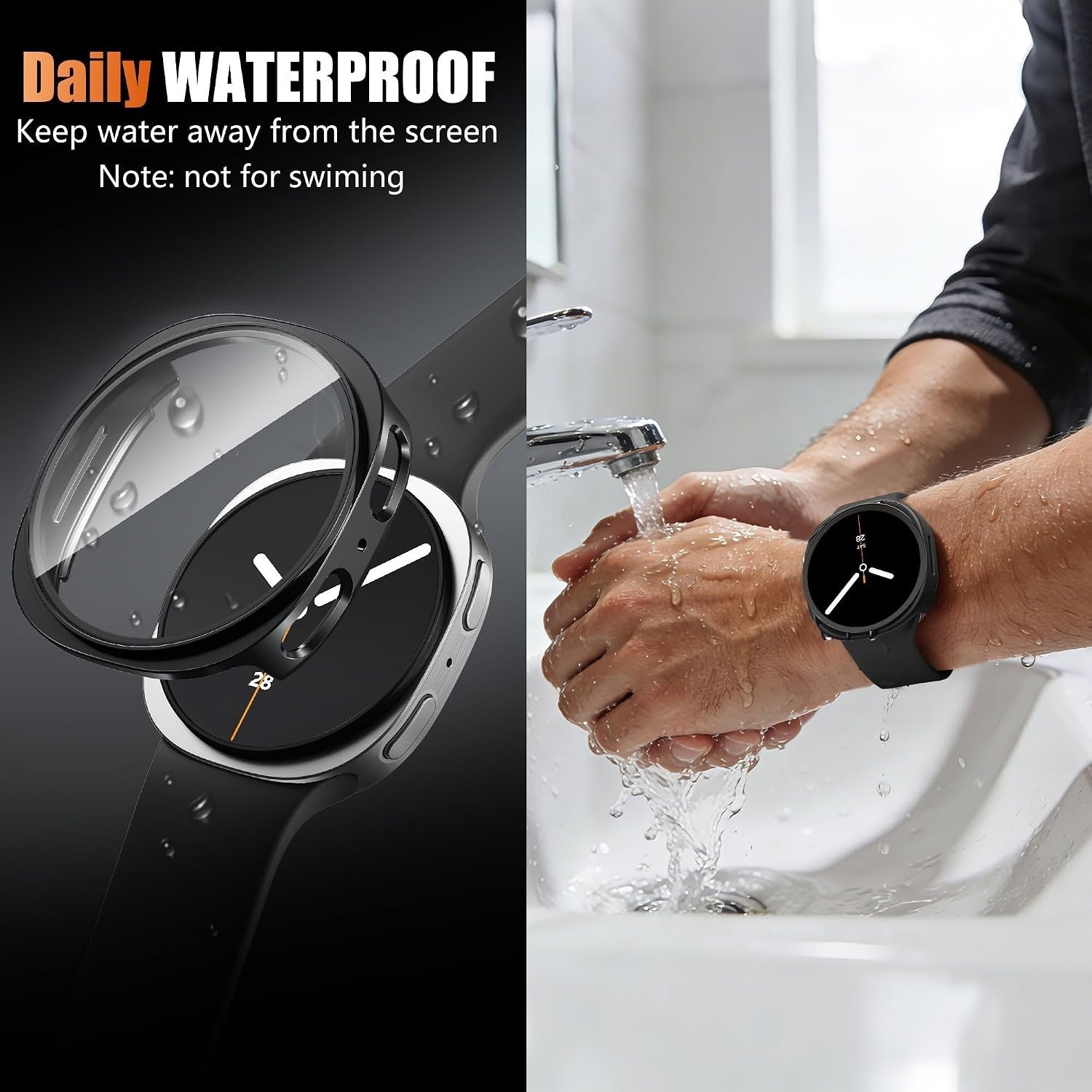 Full-Cover Glass Case Screen Protector for Samsung Galaxy Watch - image 6