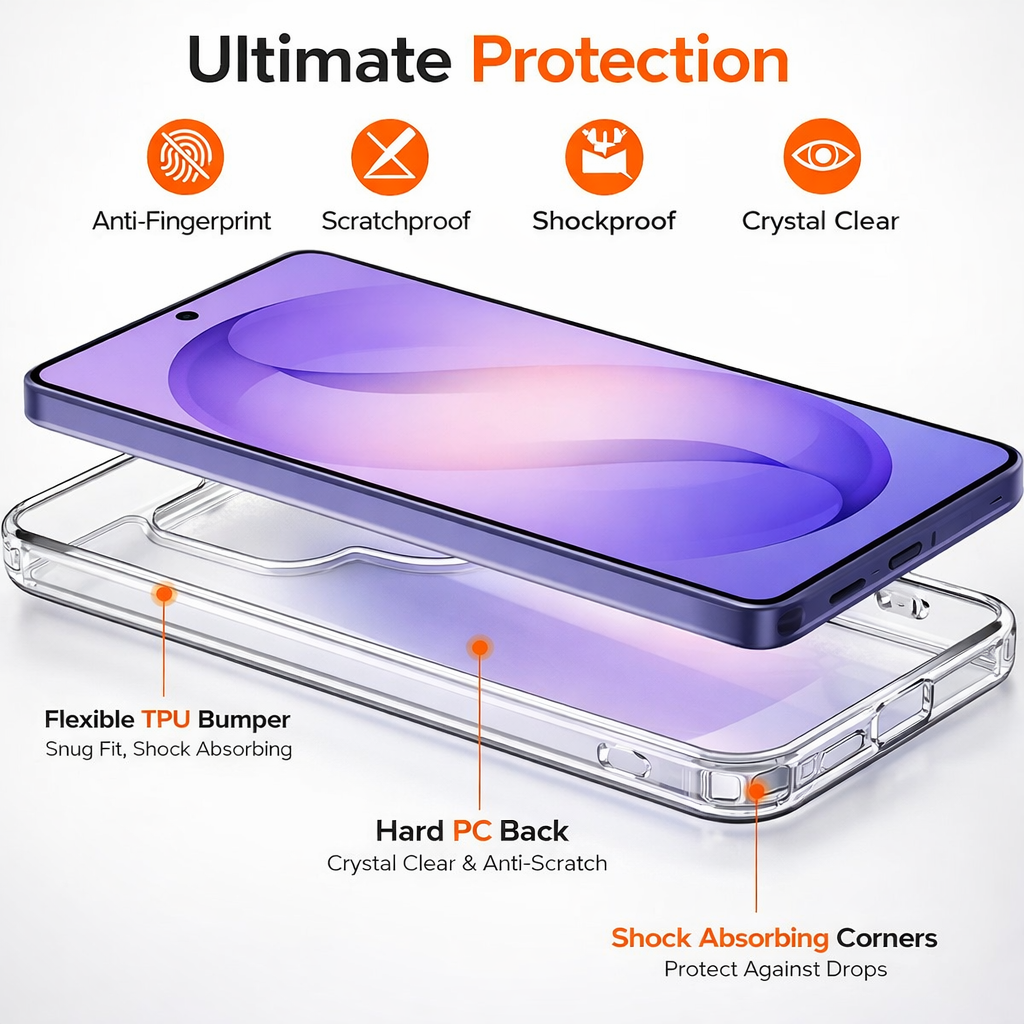 For Samsung Galaxy S24 FE Clear Slim Shockproof Case - image 7