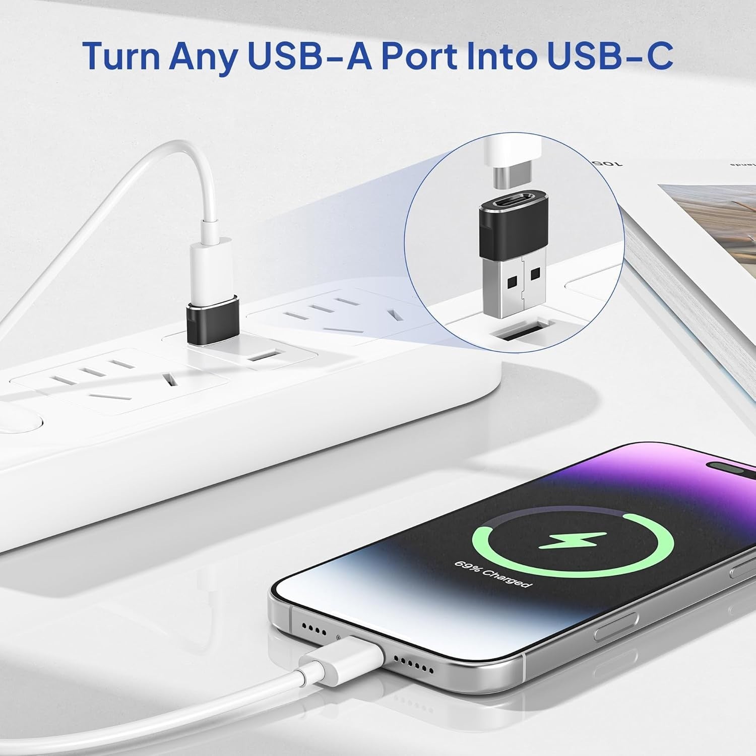 USB-A to USB-C Charging Adapter – 2 Pack - image 2