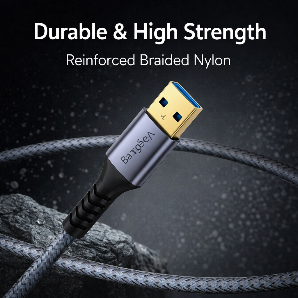 Braided USB 3.0 Extension Cable – Grey - image 9