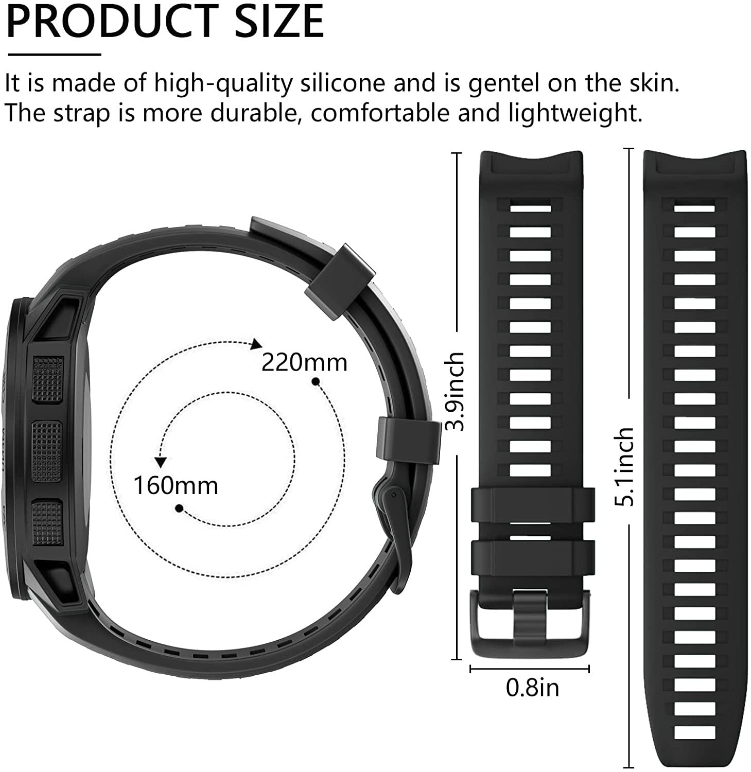 Silicone Replacement Band for Garmin Instinct - image 2