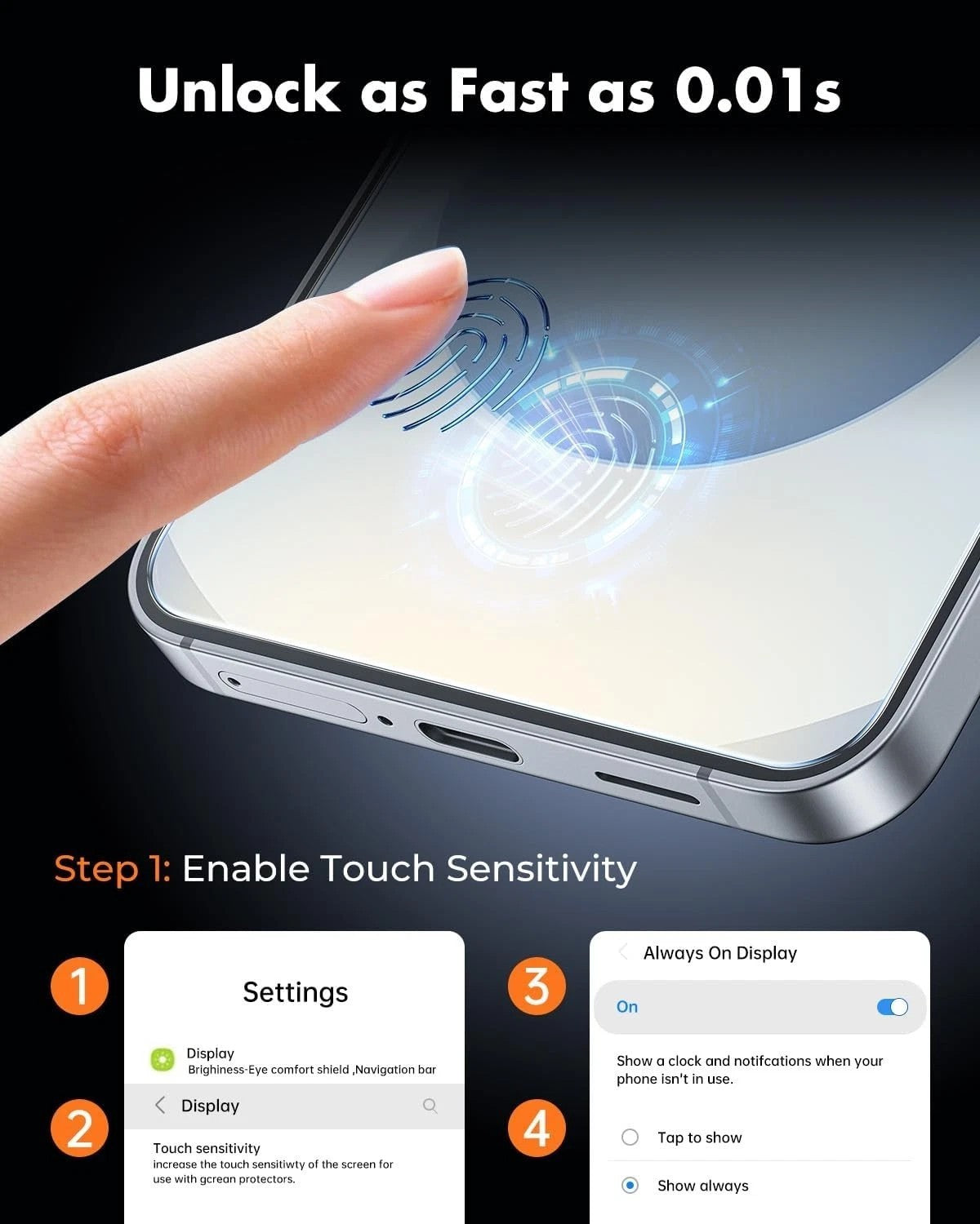 For Samsung Galaxy S24 FE Clear & Privacy Glass Screen Protector - image 3