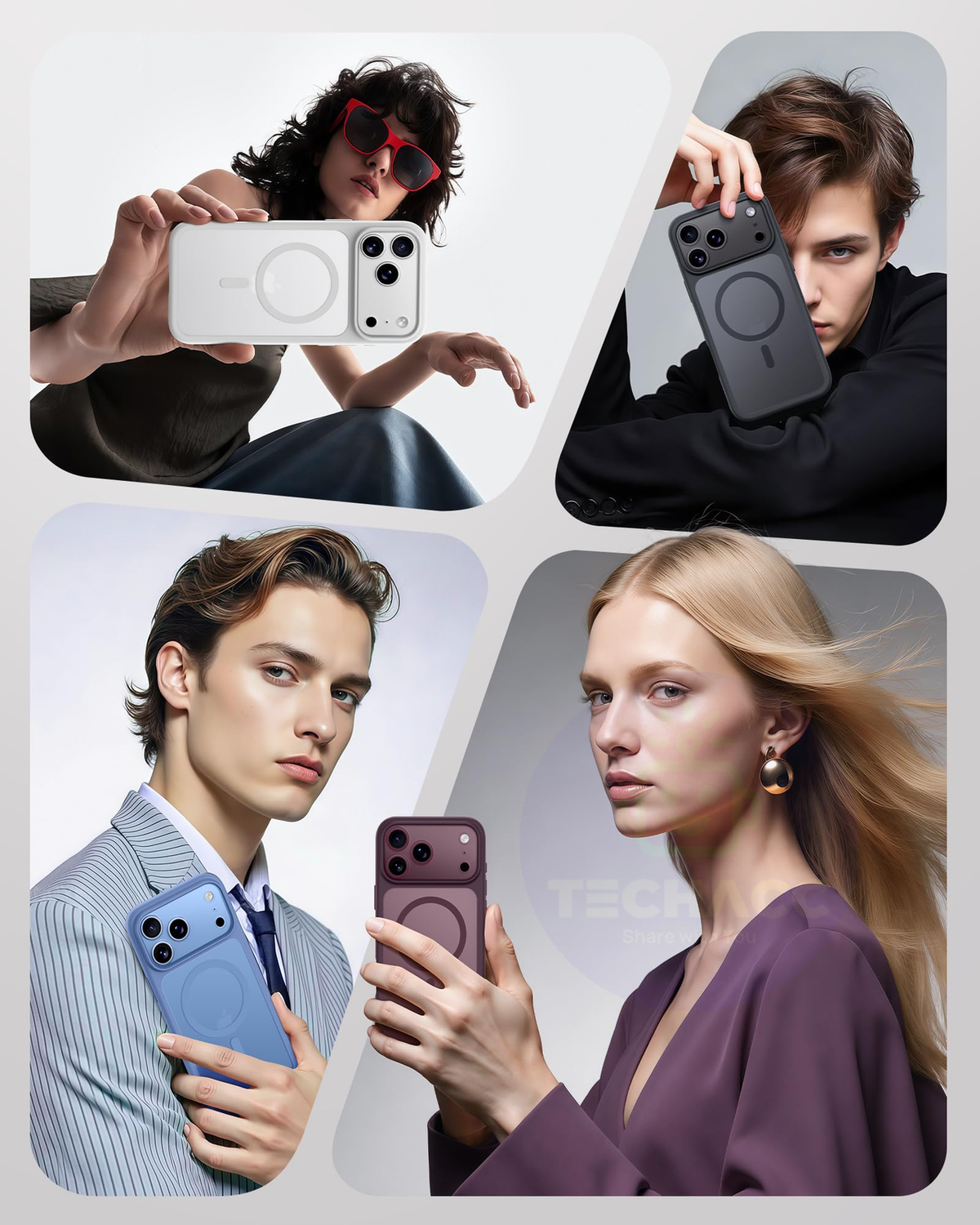 For iPhone 18 Pro Case, Compatible with MagSafe - Frosted Back and Raised Camera Frame, Case Only, Black