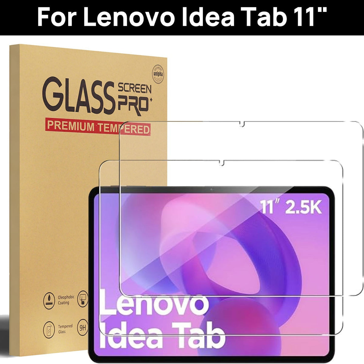 Tempered Glass Screen Protector for Lenovo Idea Tab 11-inch - 2 Pack