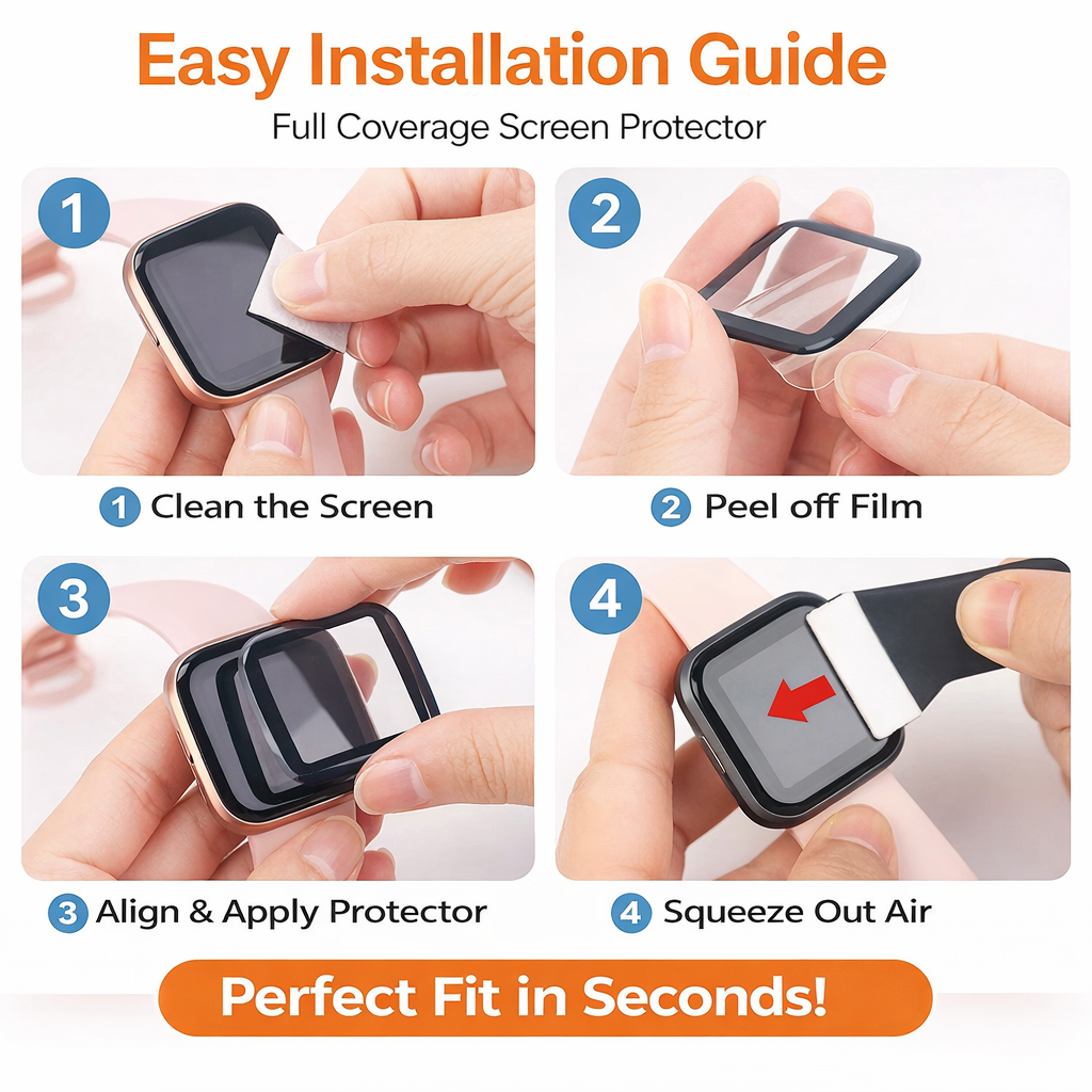 3 Pack MaxShield Screen Protector for Fitbit Versa and Sense - image 7