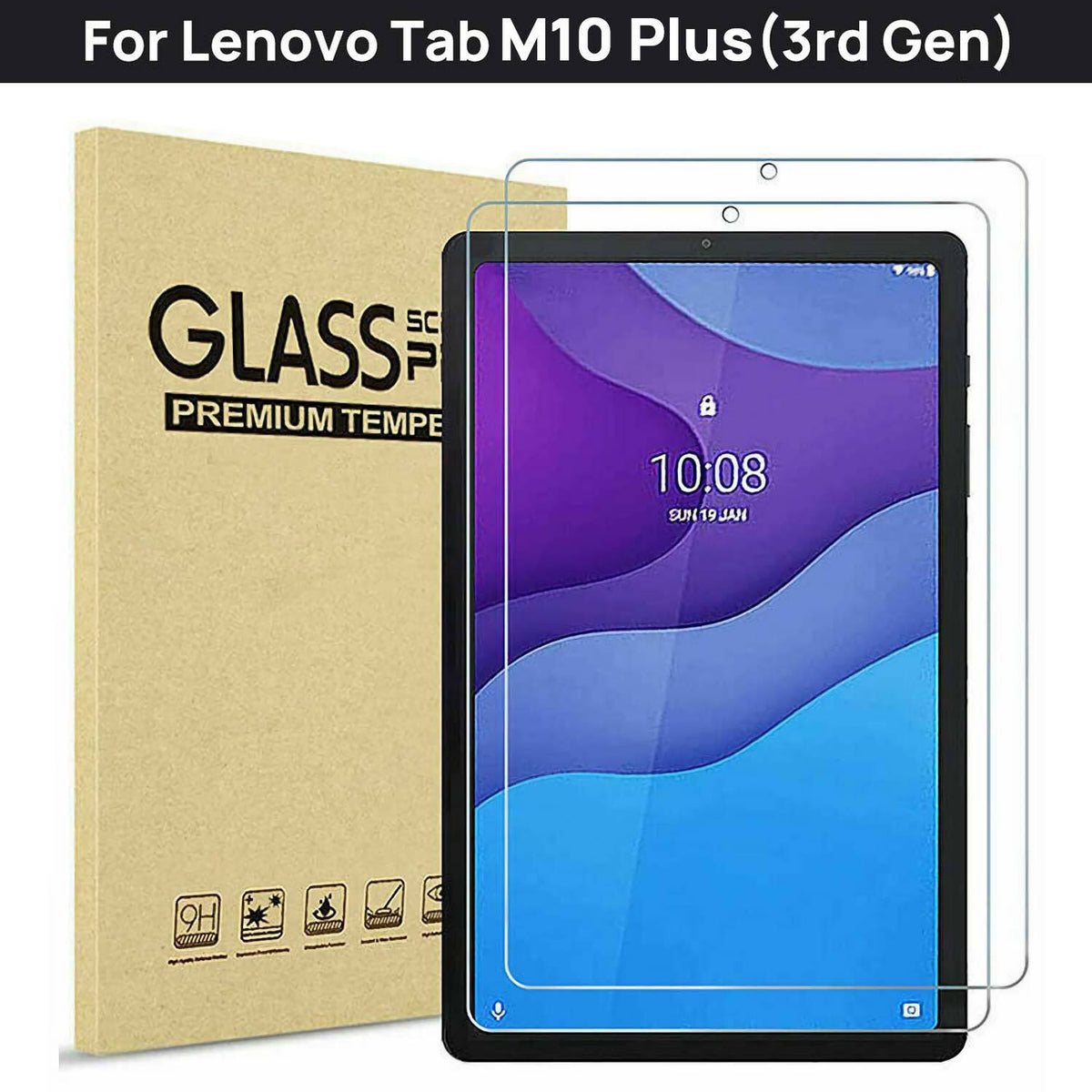 Tempered Glass Screen Protector for Lenovo Tab M10 Plus (3rd Gen) - 2 Pack