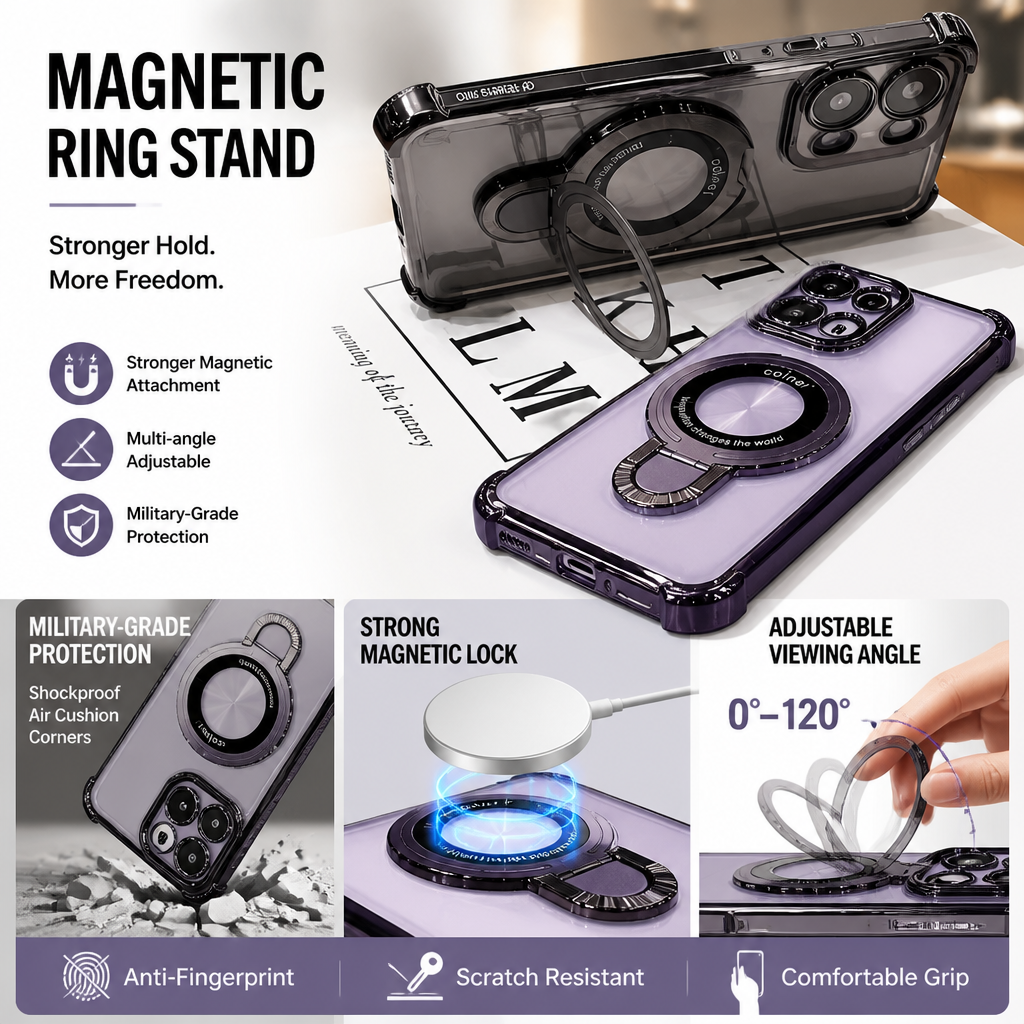 For Samsung Galaxy A16 A17 A26 A36 A37 A56 A57 Magnetic Shockproof Kickstand Case - image 2