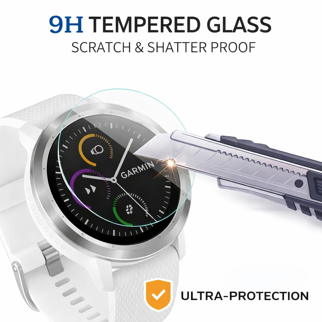 3 Pack Tempered Glass Screen Protector for Garmin Vivoactive, Vivomove and Epix - image 2