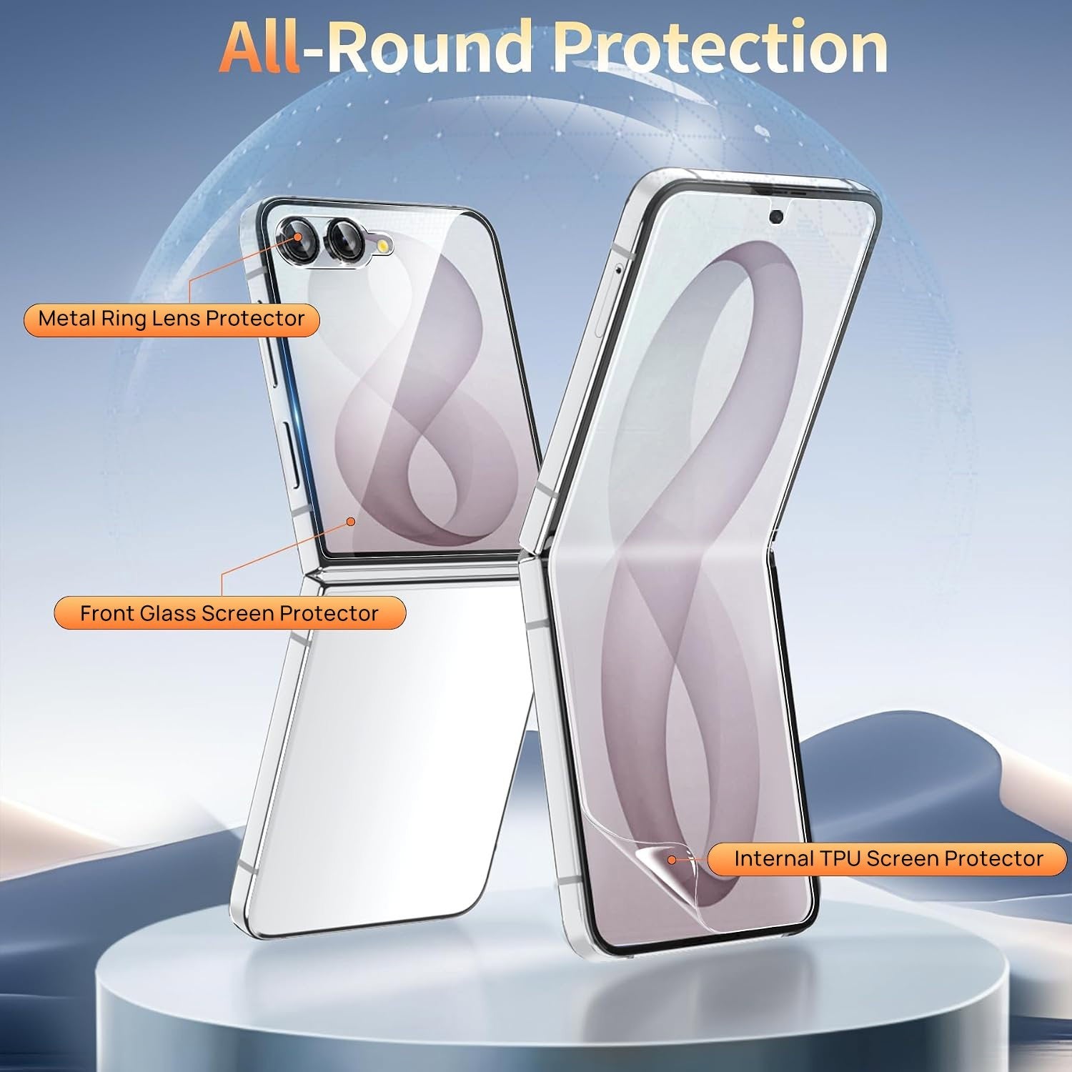3 IN 1 For Samsung Galaxy Z Flip 8 Glass Screen Camera Lens Protector - image 3