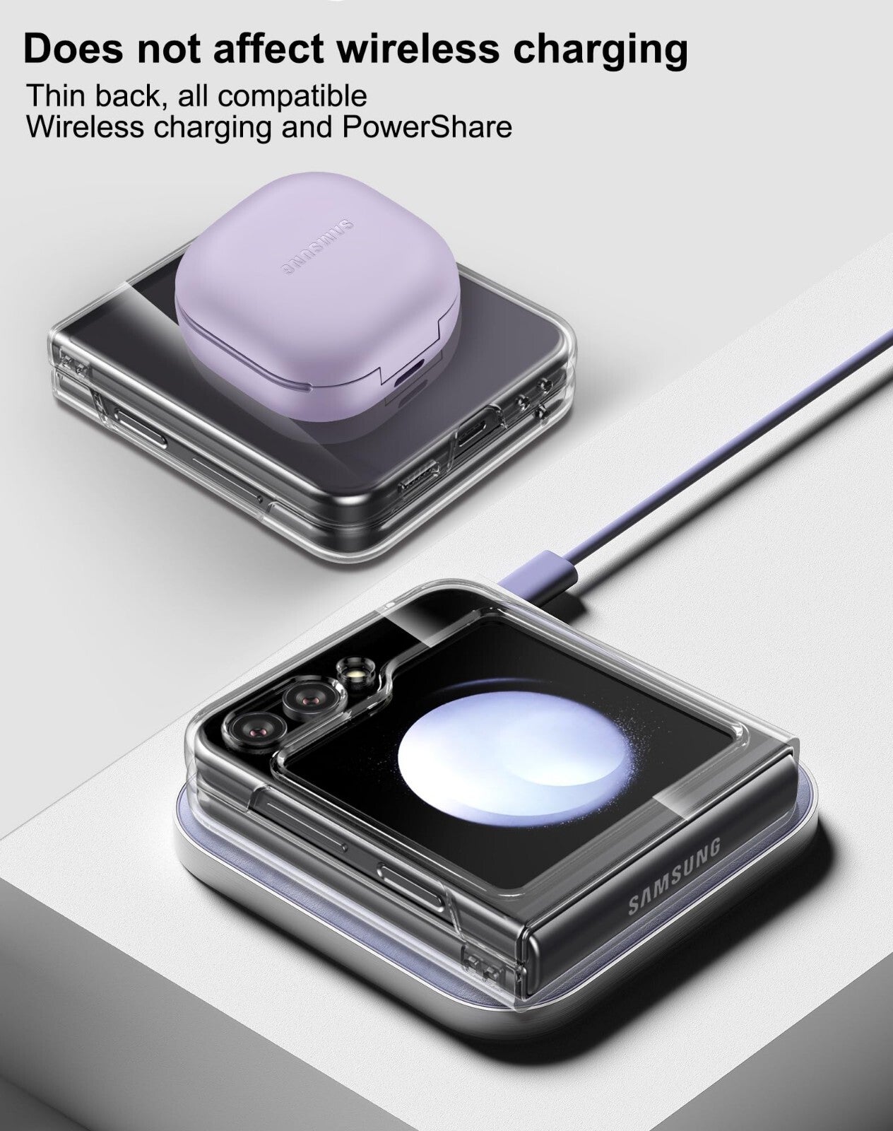 Clear 360° Protective Case & Screen Protector Set for Samsung Galaxy Z Flip 8 - image 5