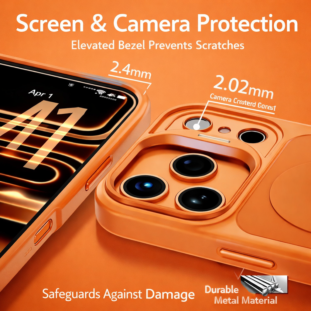 For iPhone 18 Pro Case, Compatible with MagSafe - Camera Frame Stand, Case Only, Red