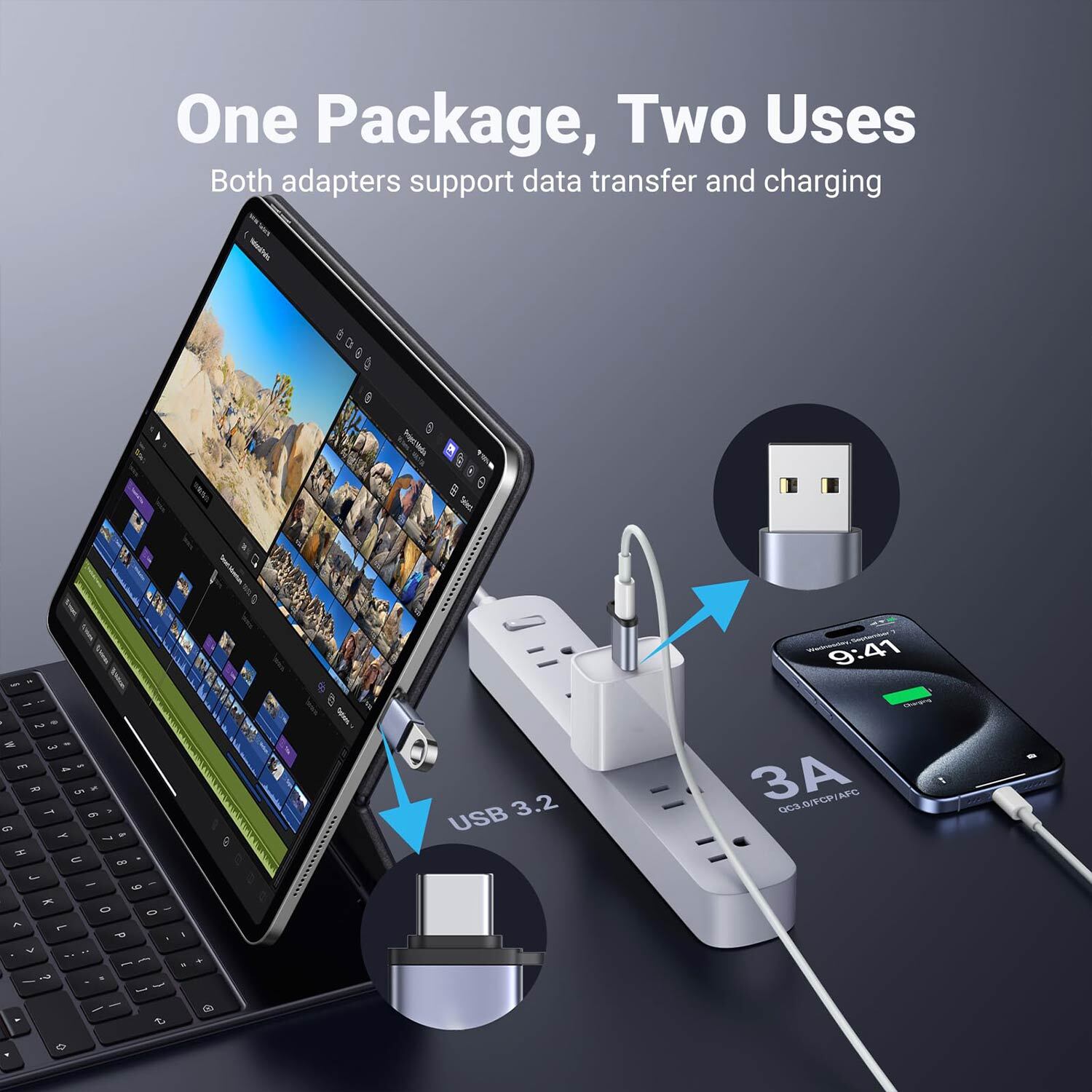 USB 3.2 to USB-C OTG Adapter – 2 Pack - image 6