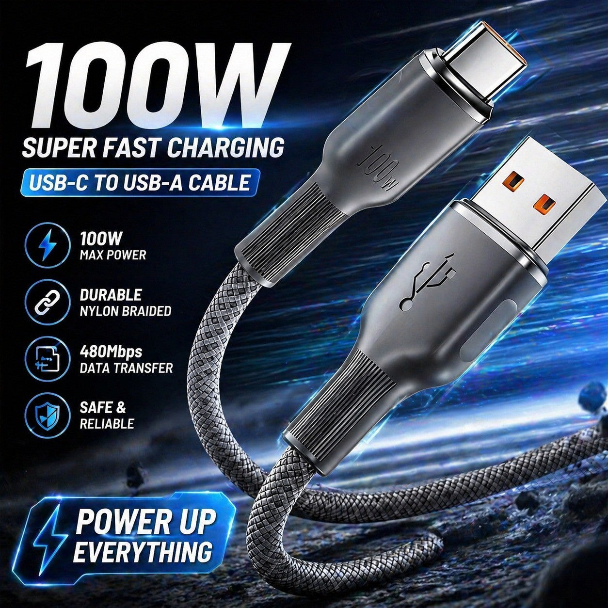 100W Multi-Connector Fast Charging Cable - image 1