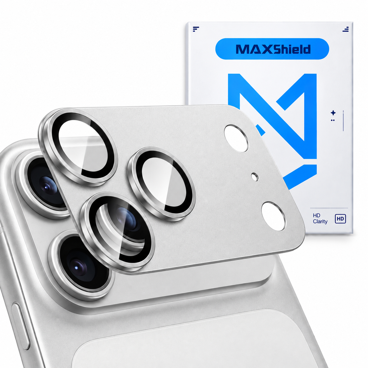 Metal and Tempered Glass Camera Lens Protector for iPhone 18 Pro - Silver