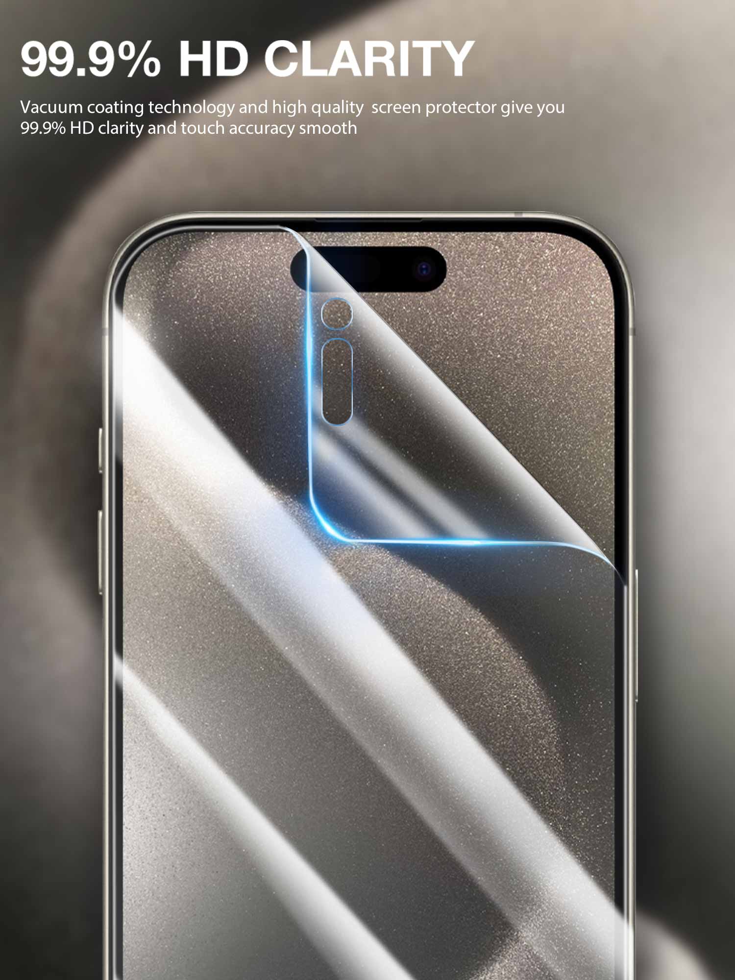 【3 Pack】MaxShield® Premium Hydrogel Film iPhone 15 Series Full Screen Protector