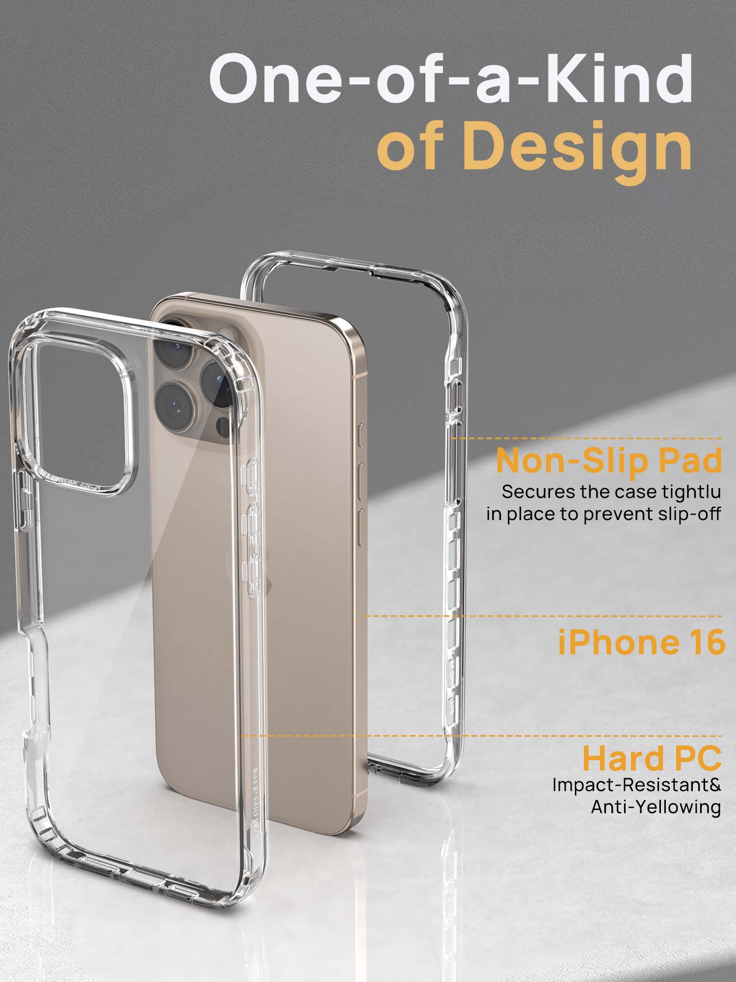 [Full Set]For iPhone 16 Pro Max Shockproof Clear 360 Full Body Case Cover