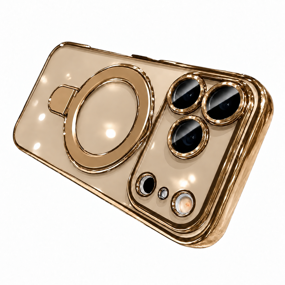 Gold rotating stand case for iPhone 18 Pro Max