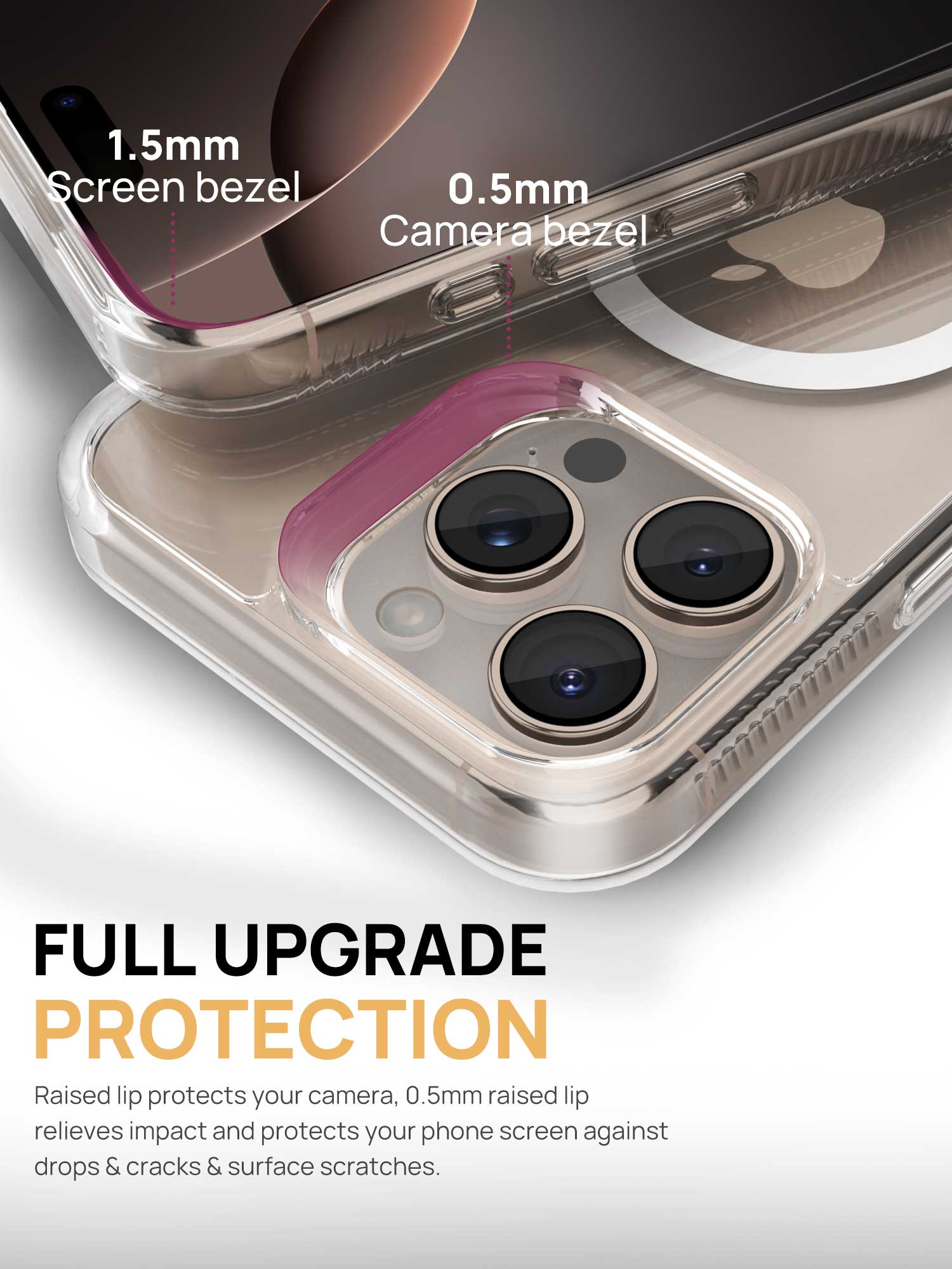 [Full Set] For iPhone 16 Pro Max Case Clear Magsafe Shockproof Kickstand Holder Cover