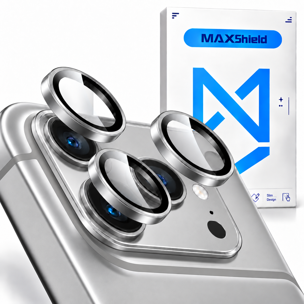 Silver camera lens protector 3-pack for iPhone 18 Pro Max