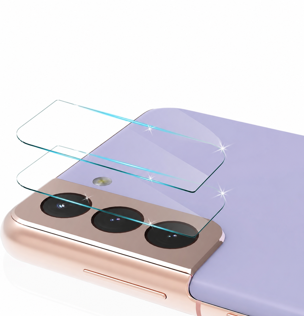 MAXSHIELD Clear Tempered Glass Camera Lens Protectors for Samsung Galaxy S21 - 2 Pack