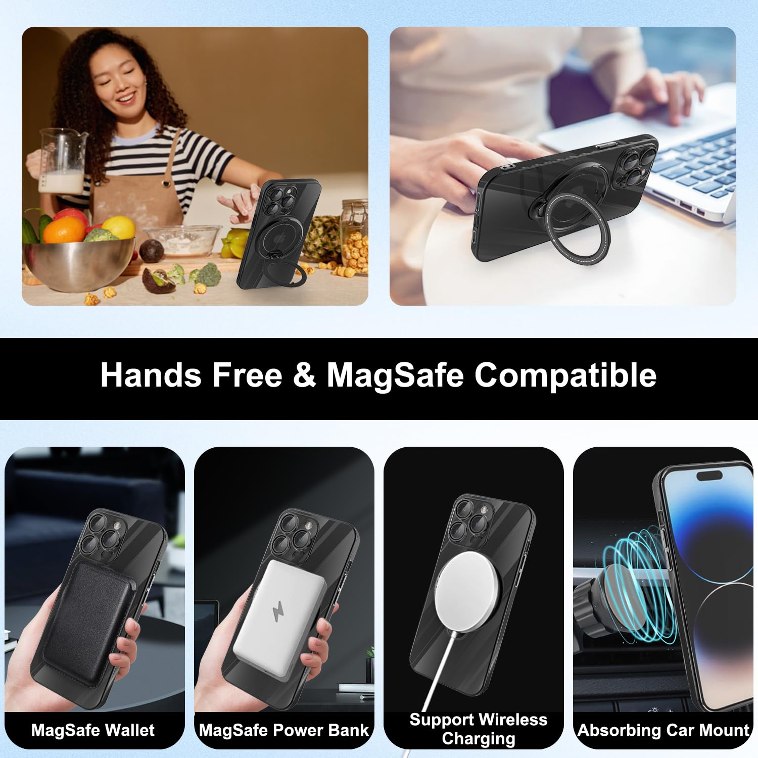 Invisible Stand MagSafe Magnetic for iPhone 15 Series Case