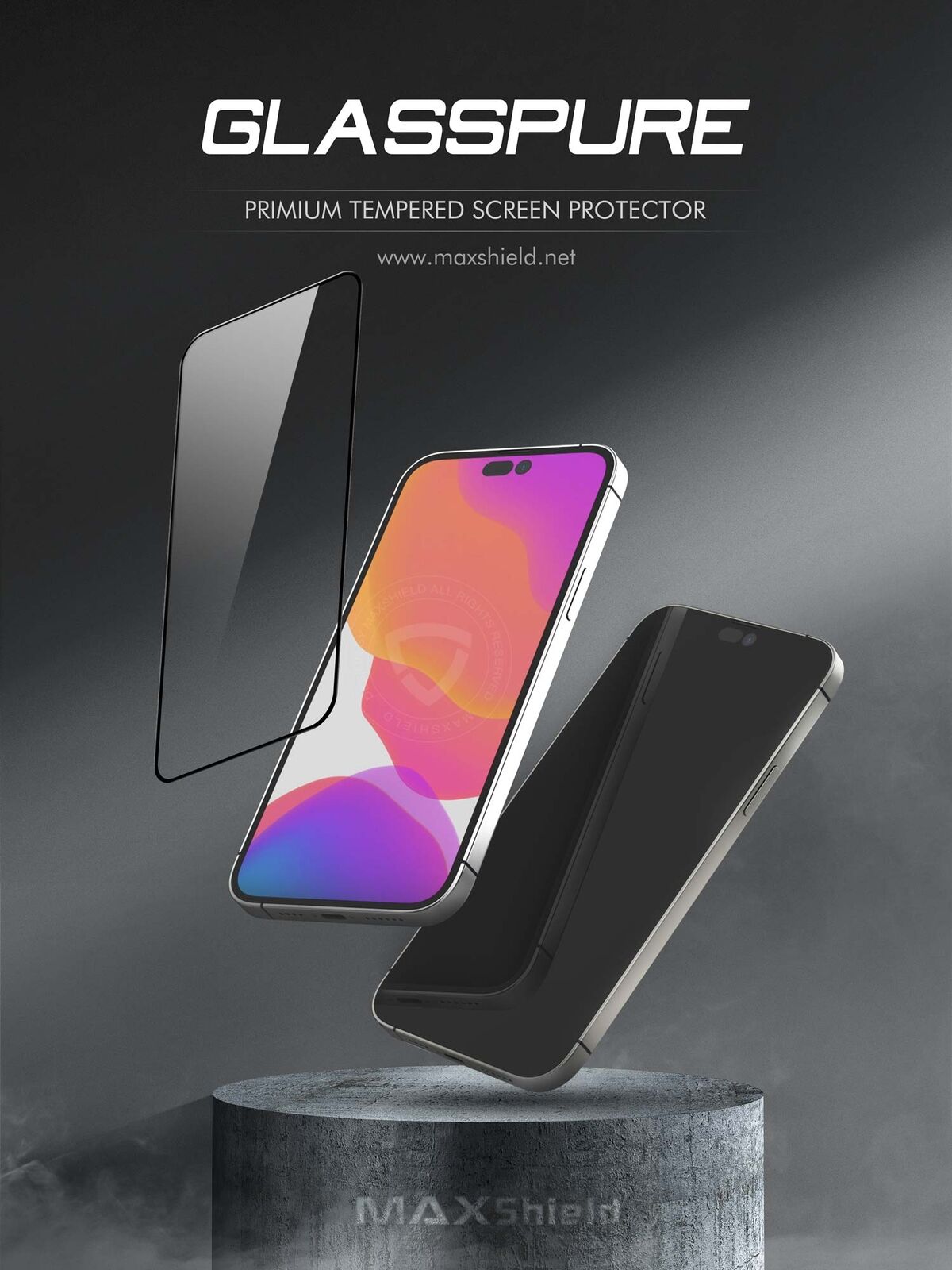 [2 Pack] MaxShield PureClear Tempered Glass Film for iPhone 16 Pro Plus Max