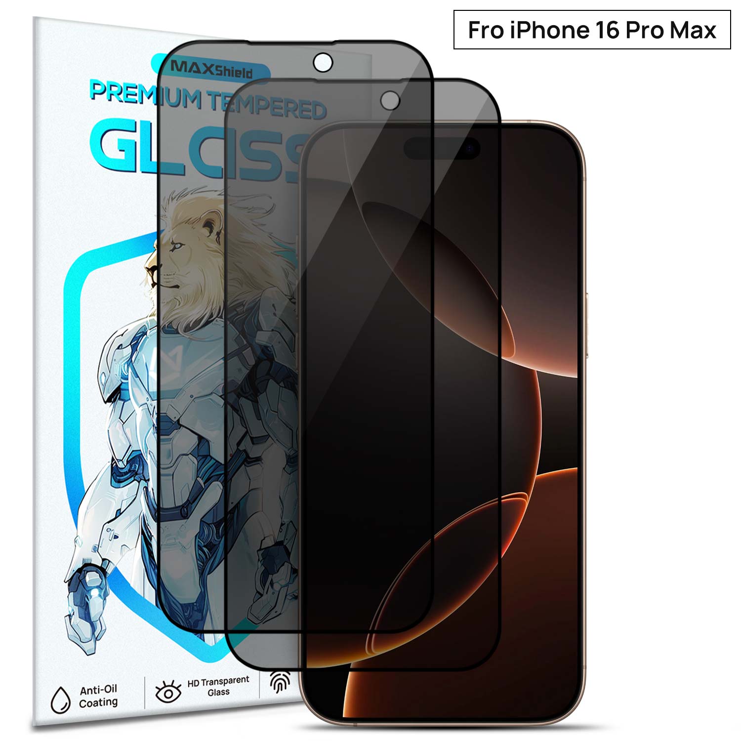 [2Packs] Privacy Anti-Spy Glass Screen Protector For iPhone 16 Pro Plus MAX