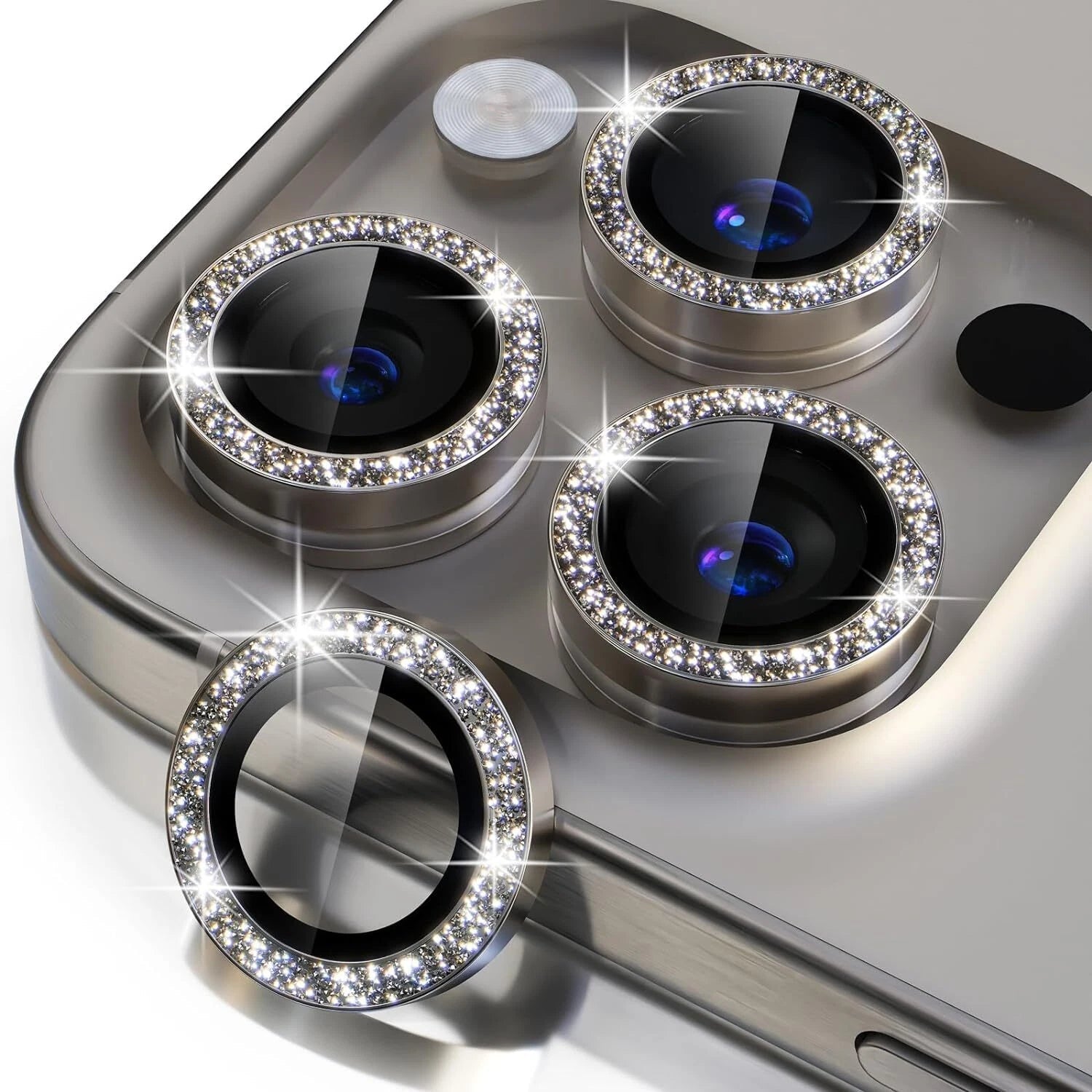 For iPhone 17 Pro Max Metal Camera Glitter Cover Glass Protector