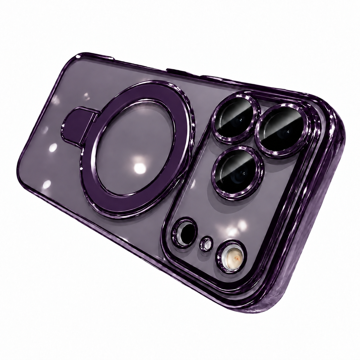 Purple rotating stand case for iPhone 18 Pro