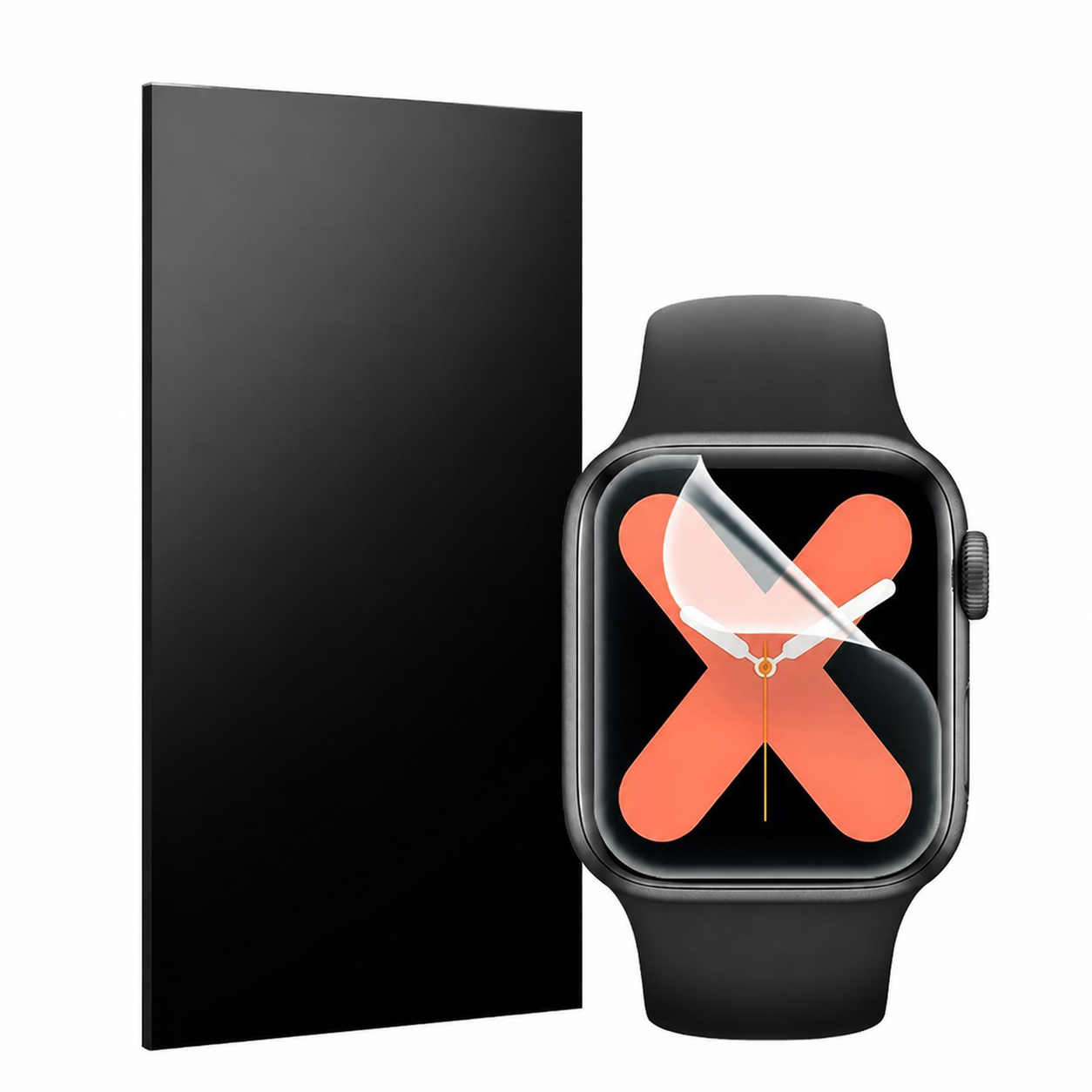 MaxShield Screen Protector for Apple Watch Series 4/5 44mm Full Cover iWatch – clean white background main image