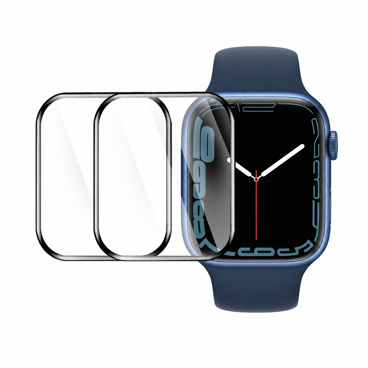 MAXSHIELD For Apple Watch Series 7 45/41mm 6D Glass Full Cover Screen Protector – clean white background main image
