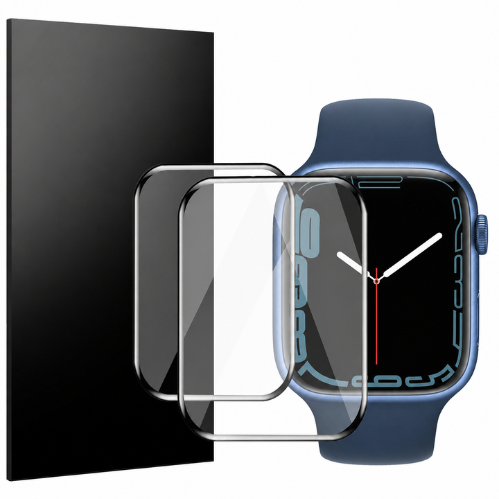 2X MAXSHIELD For Apple Watch Series 7 45/41mm Glass Full Cover Screen Protector – clean white background main image