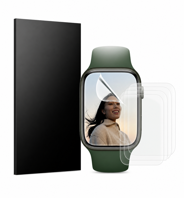 4X For Apple Watch Series 7 45/41mm Full HYDROGEL Screen Protector Flim 2021 – clean white background main image