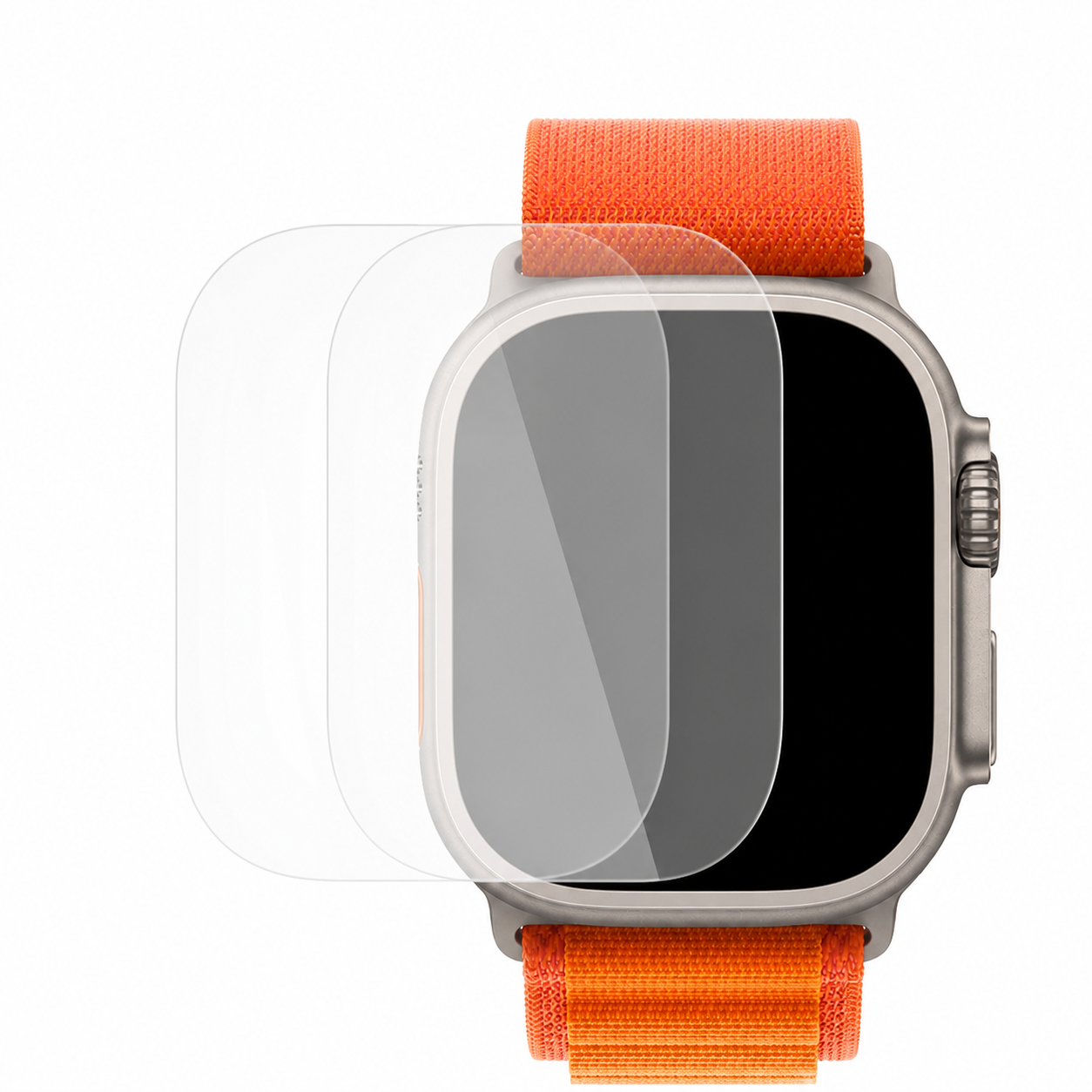 [2 Packs]For Apple Watch Ultra iwatch 49mm Full Coverage Tempered Glass Screen Protector – clean white background main image
