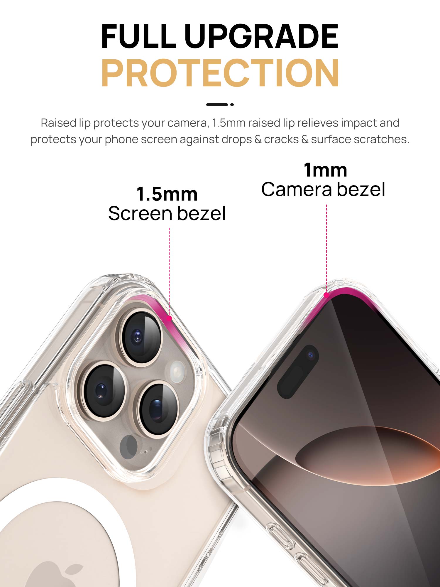 [Full Set] For iPhone 16 Pro Max  Case Clear Magsafe Shockproof Magnetic Cover