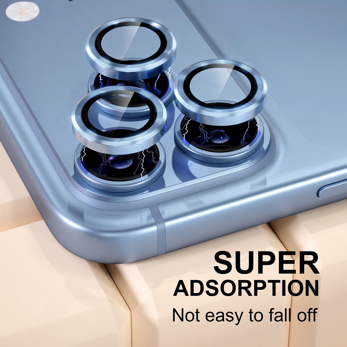 For iPhone 18 Pro Camera Lens Protectors, Metal Frame Tempered Glass - Burgundy - detail image 1