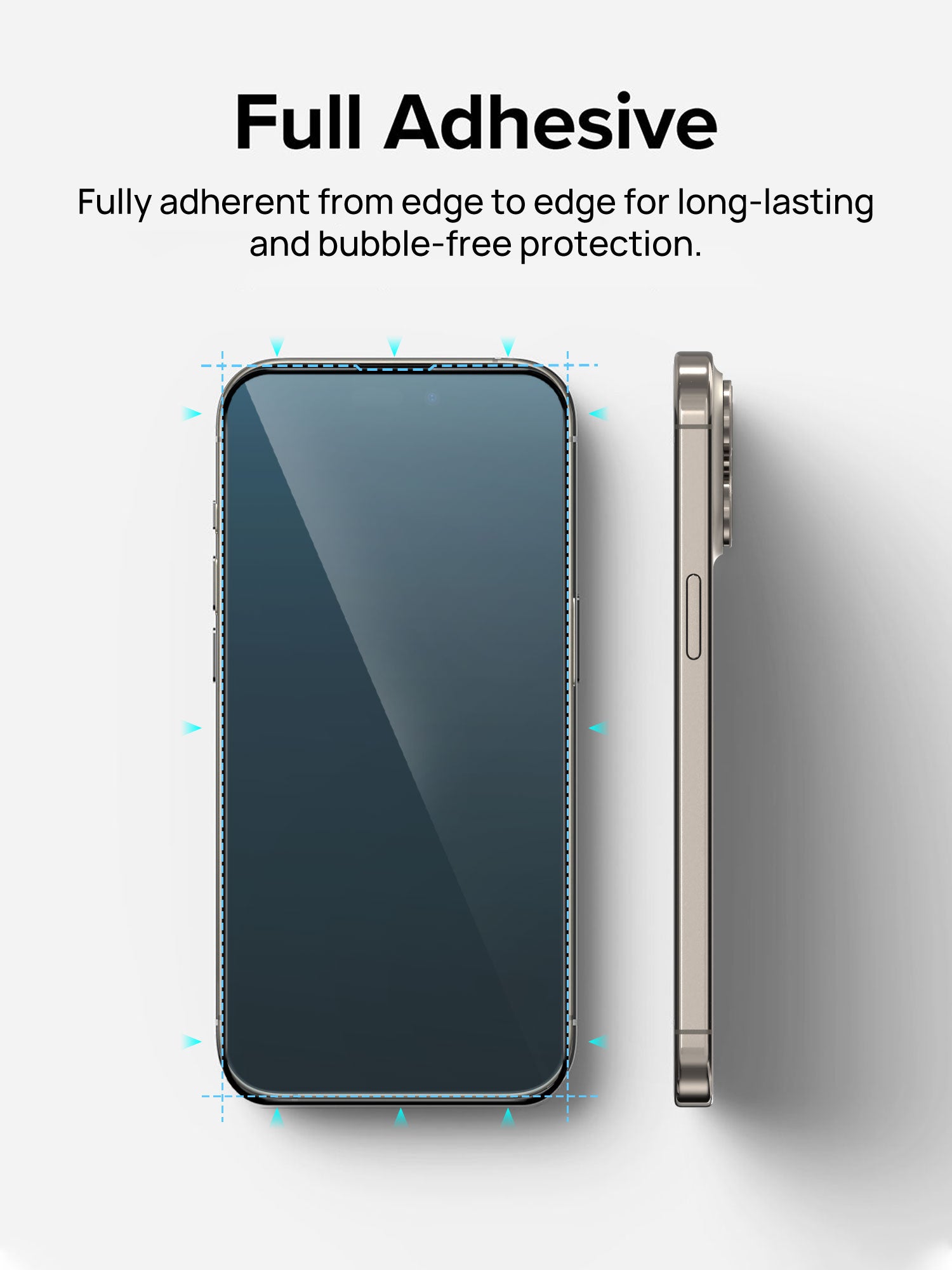 【2 Pack】  MaxShield® Premium 9H iPhone 15 Series Full Glass Protector