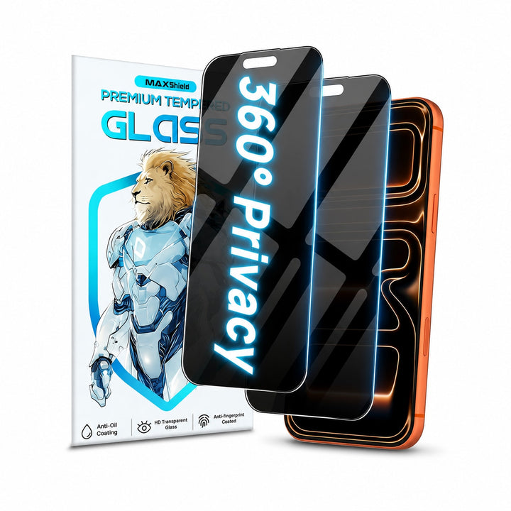 For iPhone 17 Pro Max 360° Privacy Tempered Glass Screen Protector 4Way Anti-Spy - main image