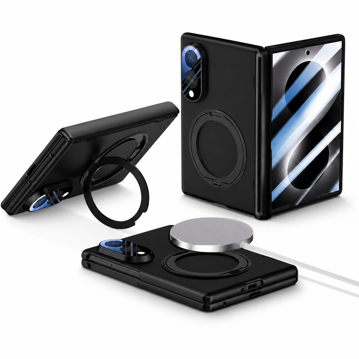 For Samsung Galaxy Z Fold 8 / Fold 8 Ultra Clear Magnetic Ring Kickstand Shockproof Case - main image
