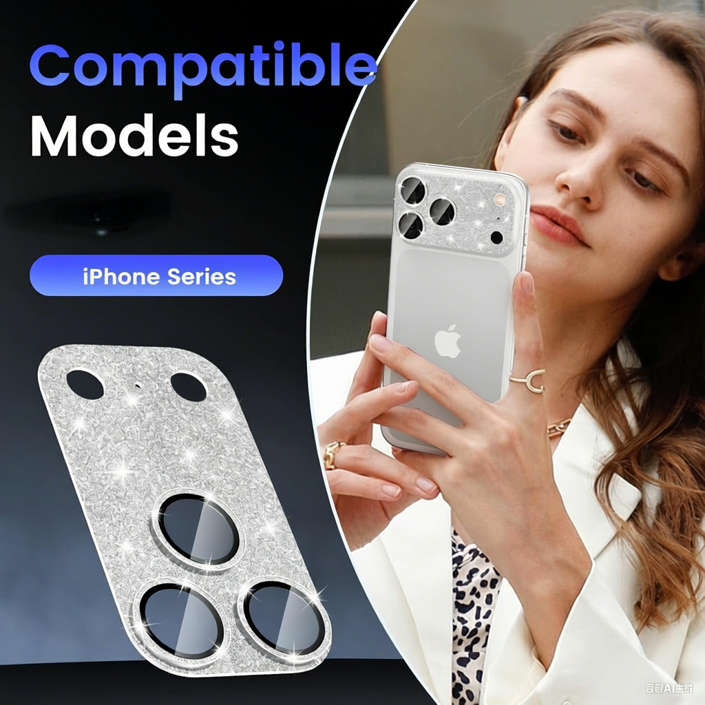 Glitter Diamond Camera Lens Protector for iPhone 16 Series - image 3