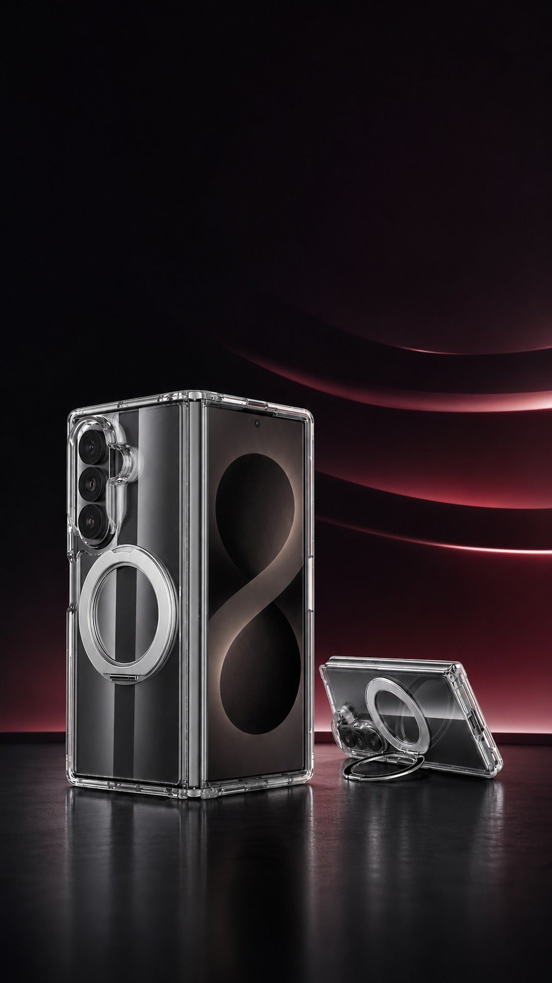 Galaxy Z Fold 8 Ultra clear magnetic ring cases